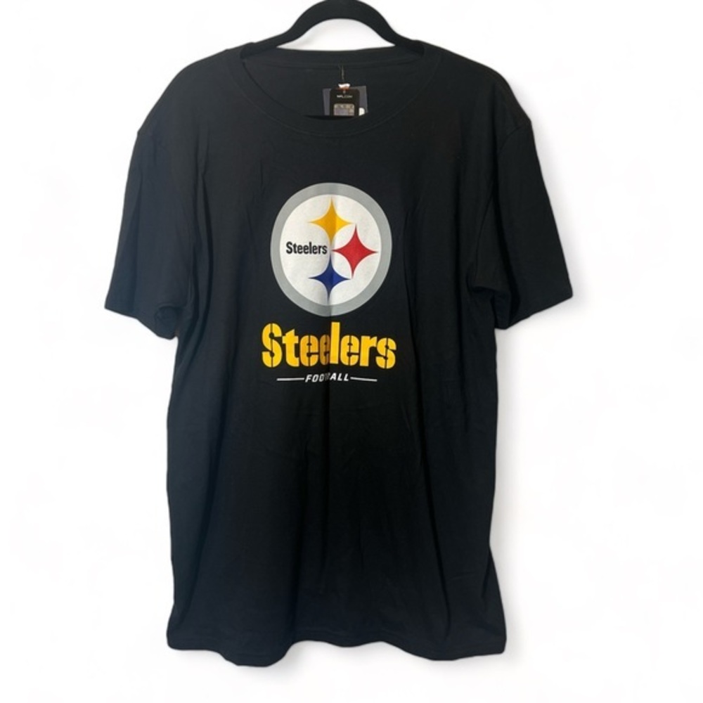 Fanatics Branded Men Size Large Black PIttsburgh Steelers Team Lockup‎ T Shirt